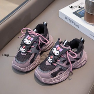 Giày Kuromi cho bé gái Hàn Quốc kiểu thể thao chống trượt thoáng khí, quai dán cực tiện từ 3 - 11 tuổi | PD44