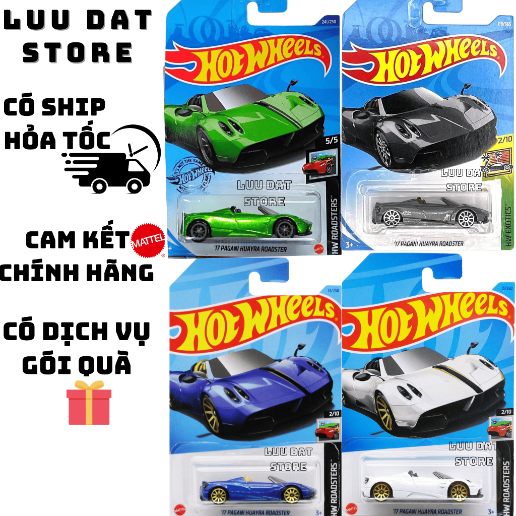 Xe mô hình Hot Wheels 17 Pagani Huayra Roadster