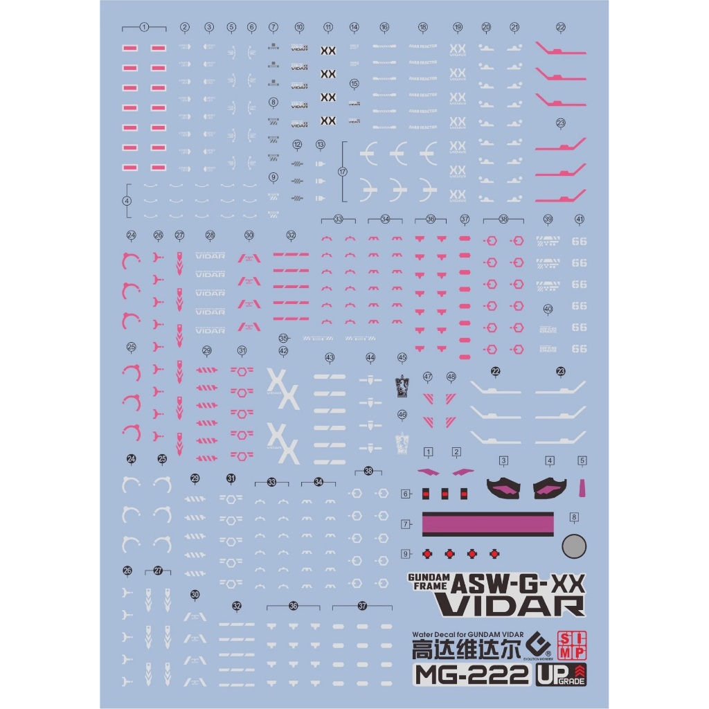 Đề can - Decal nước cho mô hình lắp ráp MG Gundam Vidar