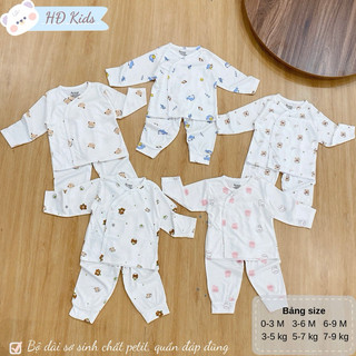 Bộ Quần Áo Dài Tay Chất Thun Lạnh Cho Bé Sơ Sinh 3-9kg