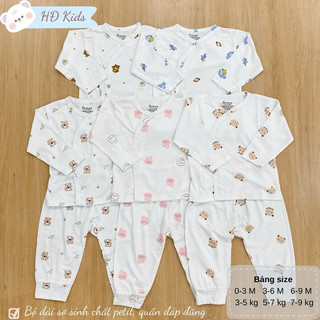 Bộ Quần Áo Dài Tay Chất Thun Lạnh Cho Bé Sơ Sinh 3-9kg