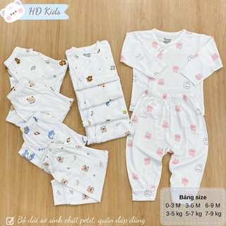 Bộ Quần Áo Dài Tay Chất Thun Lạnh Cho Bé Sơ Sinh 3-9kg