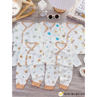 Bộ Quần Áo Dài Tay Chất Thun Lạnh Cho Bé Sơ Sinh 3-9kg
