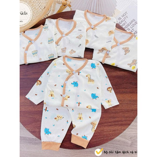 Bộ Quần Áo Dài Tay Chất Thun Lạnh Cho Bé Sơ Sinh 3-9kg