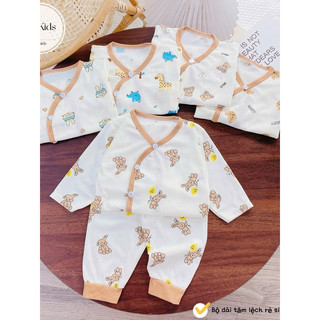 Bộ Quần Áo Dài Tay Chất Thun Lạnh Cho Bé Sơ Sinh 3-9kg