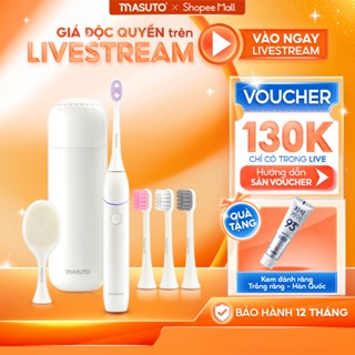 Bàn Chải Điện MASUTO HyperUVsonic Trắng Răng Sạch Mảng Bám Tích Hợp Máy Rửa Mặt, Bàn Chải Đánh Răng Điện Sấy Khô Tia UVC