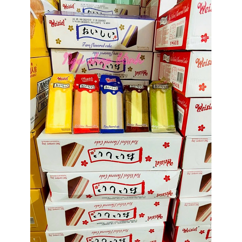 (vị Mới) 1Thùng 2kg 20 Bánh Tam Giác Mix 8 Vị /Lúa Mạch/Sôcôla/Khoai Môn/Phô Mai - Bánh Nội Địa Trun