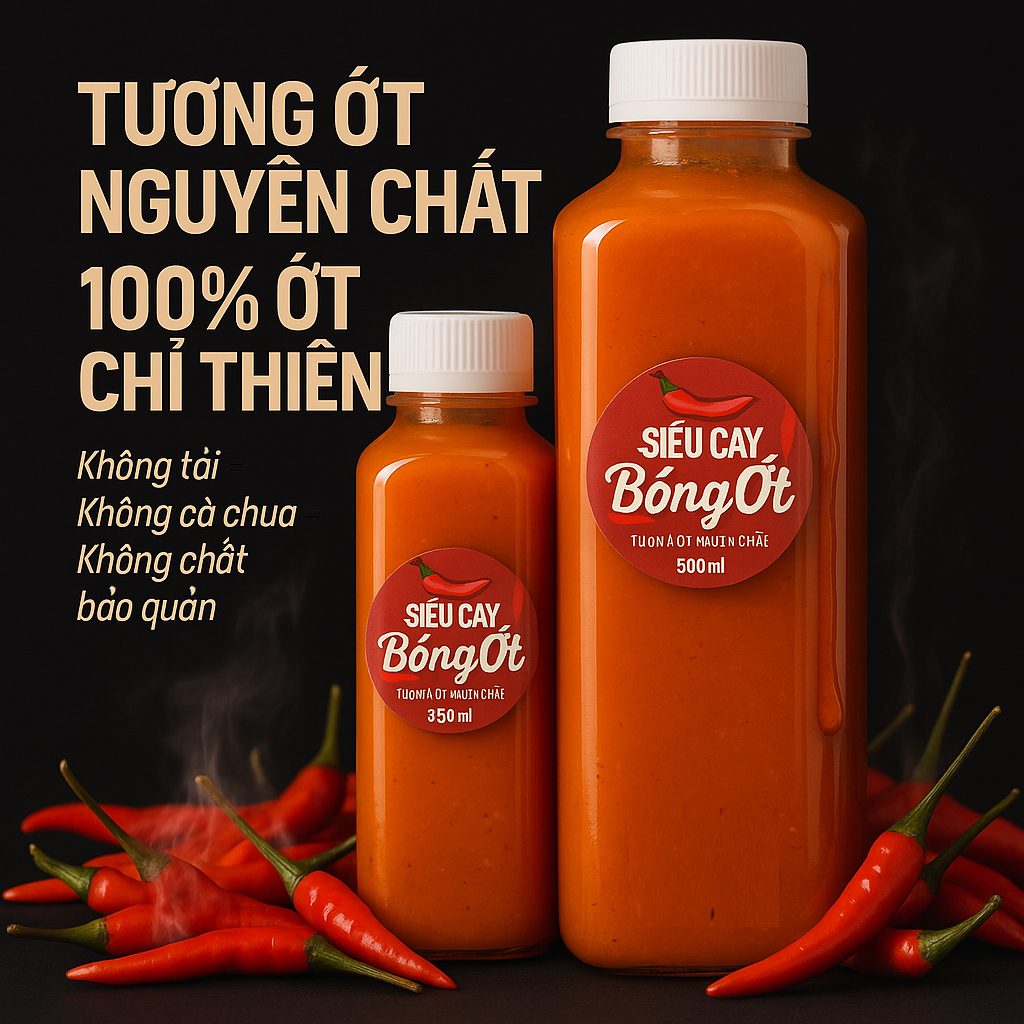 Tương ớt nguyên chất - siêu cay - 350ml