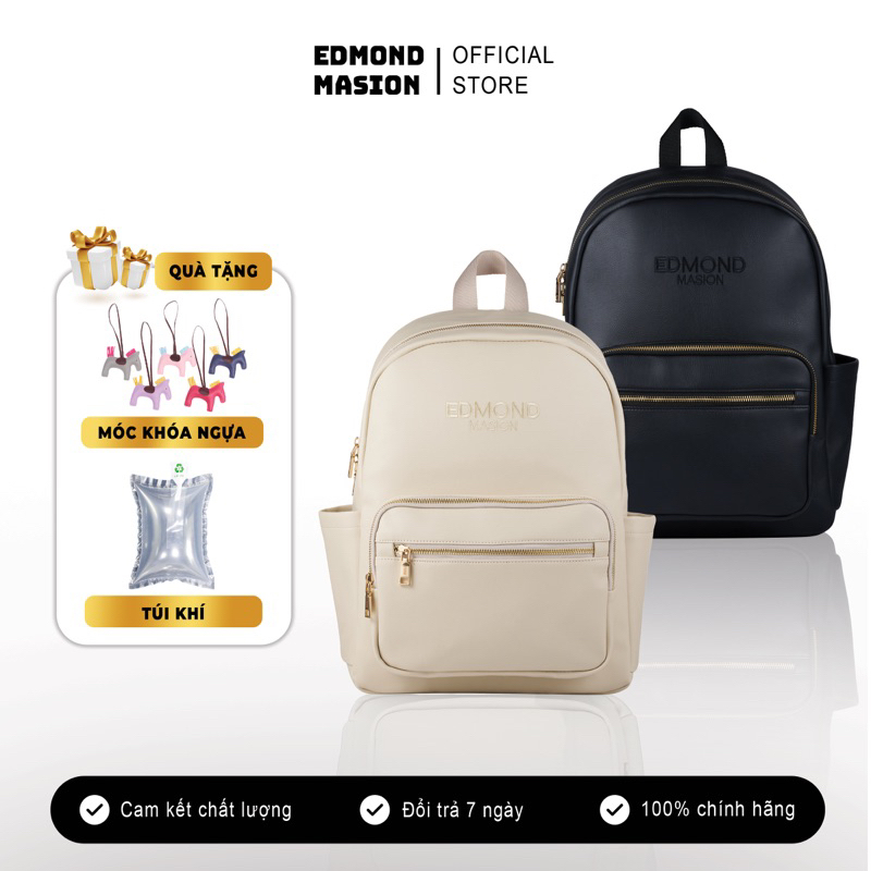 Balo EDMOND MASION SS2024 balo da cao cấp EDM EMM tặng kèm móc khoá ngựa đi học đựng laptop