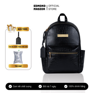 Balo da cá sấu EDMOND MASION SIMON Croc cao cấp tặng tag da khắc tên đi học đi làm đựng laptop