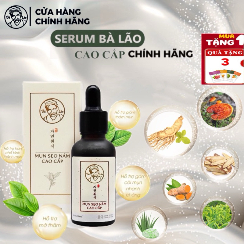 [MUA 1 TẶNG 3] Serum Mụn Thâm Sẹo Cao Cấp Bà Lão Dành Cho Mọi Loại Da Kèm Mặt Nạ Dưỡng