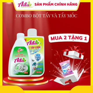 Combo Bột Tẩy Lồng Máy Giặt Ailla 300Gr + Tẩy Mốc Roăng Cao Su Ailla 100Gr
