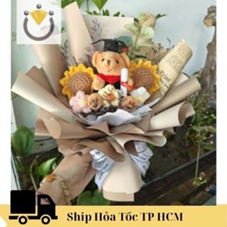  Bó hoa len gấu tốt nghiệp hỏa tốc Tp HCM 