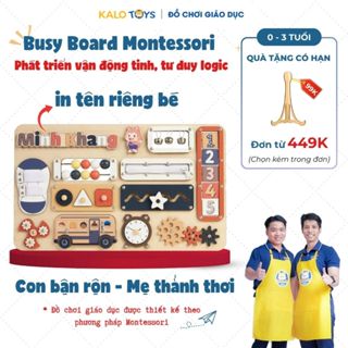 Bảng bận rộn cho bé In Tên Riêng BB51, Đồ Chơi Montessori Cho Bé Phát Triển Trí Tuệ Thông Minh Kalotoys BB51