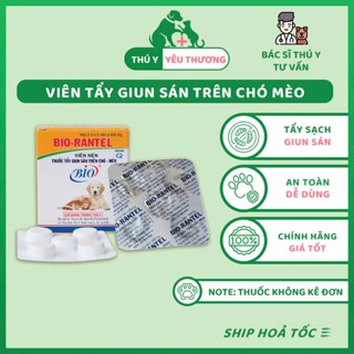  Viên sổ giun Bio Rantel cho chó mèo  1 viên  giúp tẩy sạch các loại giun sán trong cơ thể chó mèo 