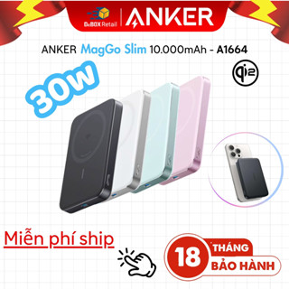 Pin Sạc Dự Phòng Hít Từ Tính ANKER MagGo Qi2 10000mAh | Magnetic Wireless 15W - A1664 chính hãng