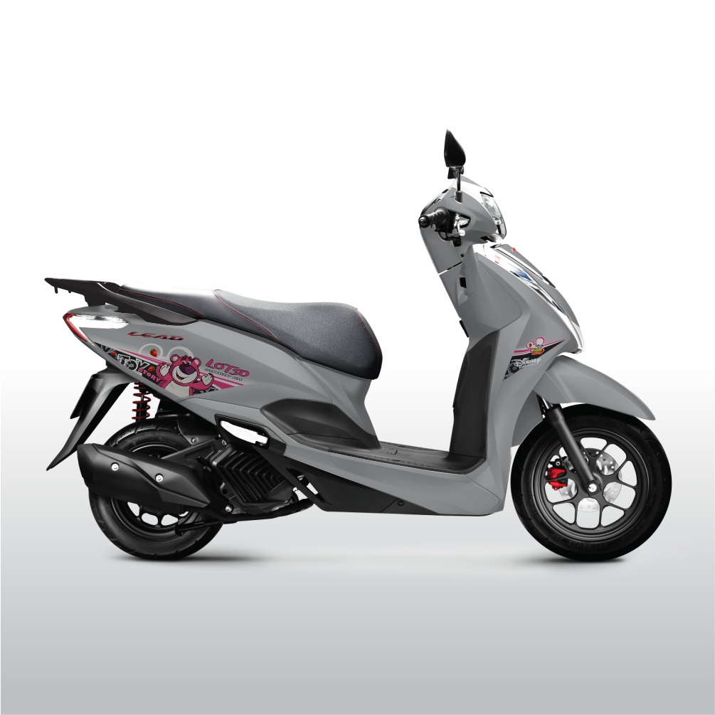 Tem Gấu Dâu LOTSO hồng đen cho Lead 2023 xám - tem cao cấp không bay màu