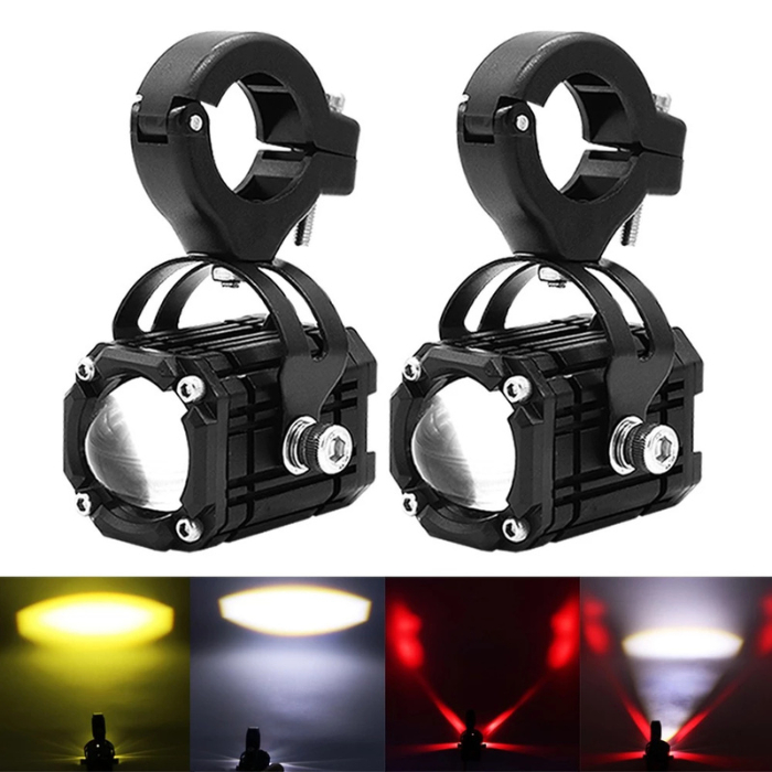 Đèn trợ sáng bi cầu mini w2 mắt quỷ 4 chế độ tích hợp auto passing lắp xe máy, xe điện 133 ô tô điện