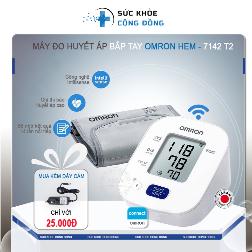 Máy Đo Huyết Áp Bắp Tay Omron Hem-7142T2 ( Bảo Hành 5 Năm )