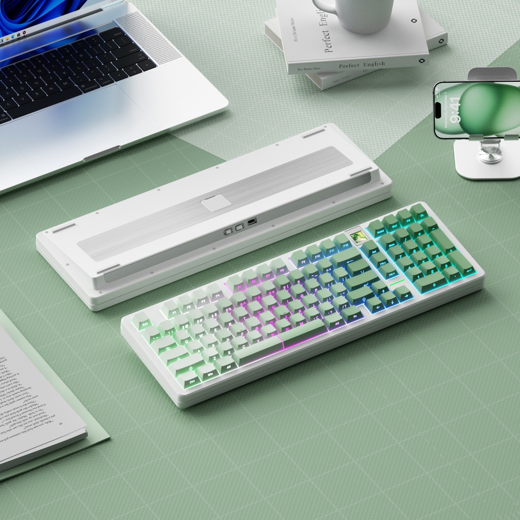 Bàn phím cơ không dây fullsize Weikav WK102 - 3 mode kết nối - Led RGB - Màn hình TFT | BigBuy360 - bigbuy360.vn