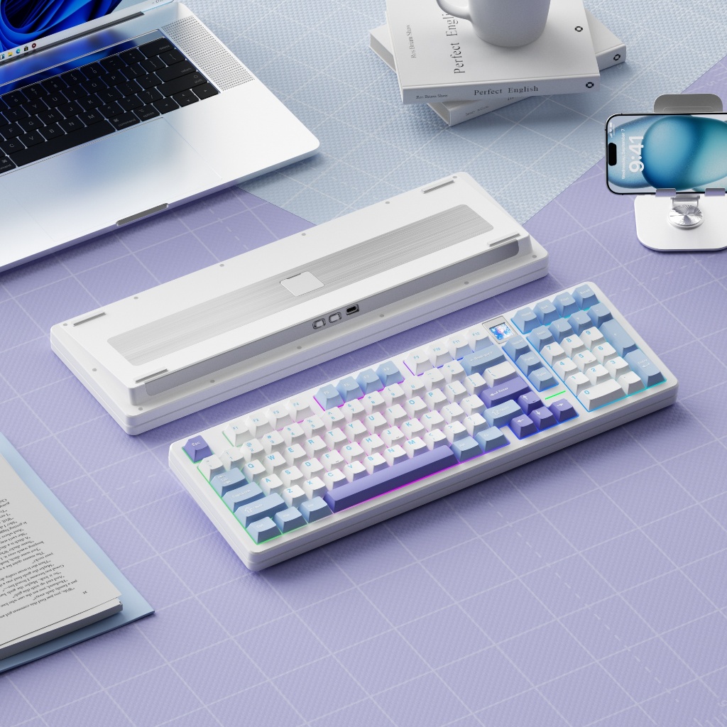 Bàn phím cơ không dây fullsize Weikav WK102 - 3 mode kết nối - Led RGB - Màn hình TFT | BigBuy360 - bigbuy360.vn