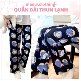 Quần Dài Suông Ống Rộng Hoạt Hình Nhiều Mẫu Chất Thun Lạnh Có Túi Freesize <60kg