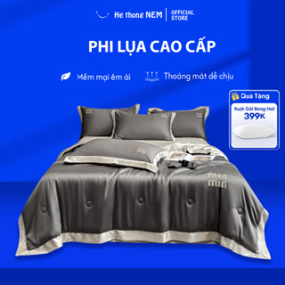 Bộ Chăn Ga Gối 4 Món Lụa Thái Nhiều Màu He thong NEM Bộ Grap Ra Drap Giường Nệm Chăn Ga Gối Đệm 5 Món Chăn Hè