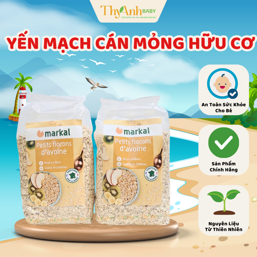 Yến Mạch Cán Mỏng Organic Hữu Cơ Markal Nhập Khẩu Pháp 500gr