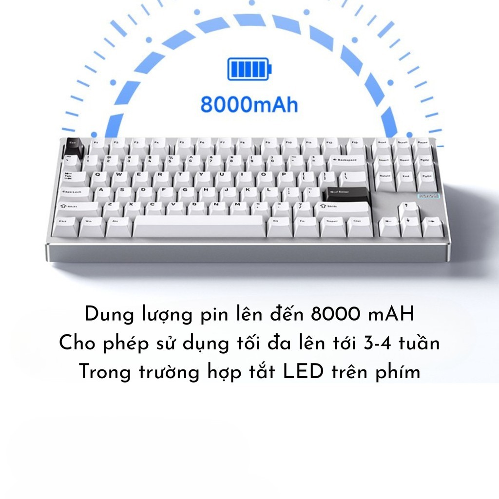 Bàn phím cơ MCHOSE GX87 V2 hỗ trợ Cathball Full Nhôm CNC Pin 8000Mah | BigBuy360 - bigbuy360.vn