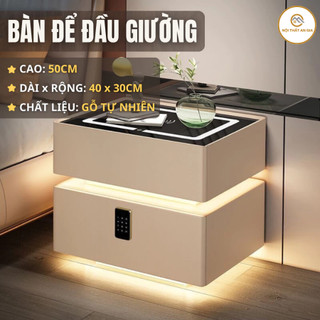  Tủ đầu giường thông minh sạc không dây kép,loa bluetooth,USB,đèn led công nghệ 4.0 cao cấp Nội Thất An Gia 
