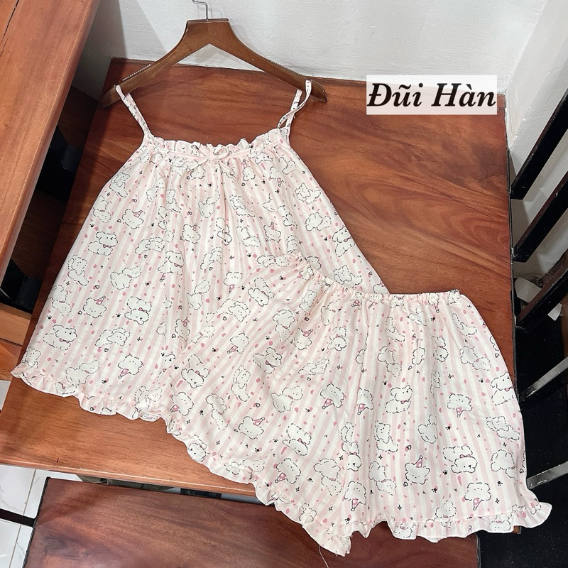Đồ Mặc Nhà, Bộ Ngủ Nữ 2 Dây, Cánh Tiên Quần Đùi Đũi Xốp Mềm Freesize | BigBuy360 - bigbuy360.vn