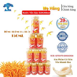 Combo 10 lọ Tổ Yến Chưng Đông Trùng Hạ Thảo Sakanest 39% yến tươi Khánh Hòa 150ml không hộp