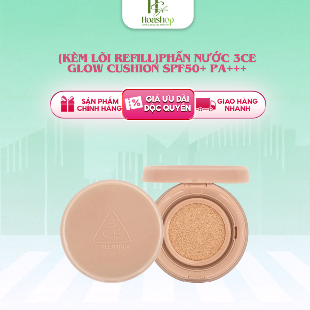 [KÈM LÕI REFILL]Phấn Nước 3/C.E Glow Cushion SPF50+ PA+++