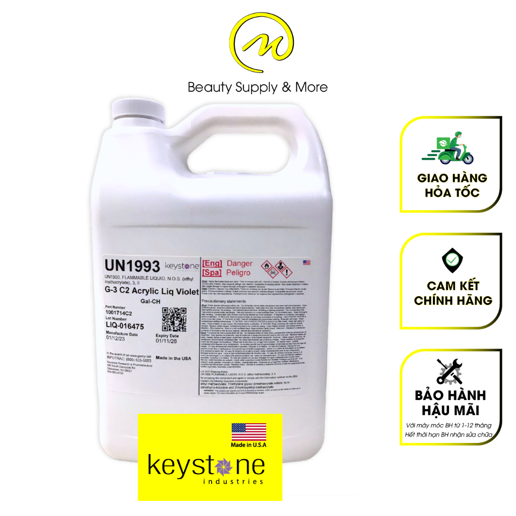 KEYSTONE LIQUID/DUNG DỊCH ĐẮP MÓNG BỘT - KEYSTONE CHÍNH HÃNG MỸ - CHAI 100mL & 500mL
