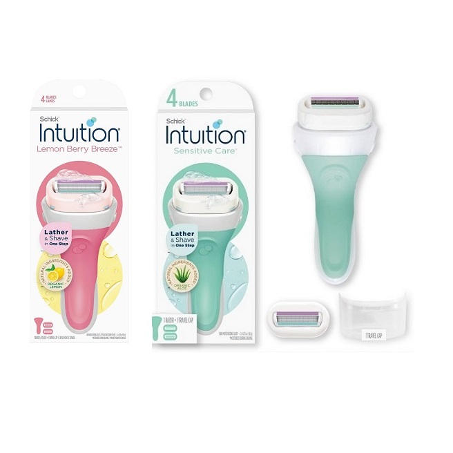 Dao cạo Schick Intuition Lemon Berry Breeze dành cho Nữ | 1 dao cạo & 2 lưỡi -Sensitive Care/Lemon B