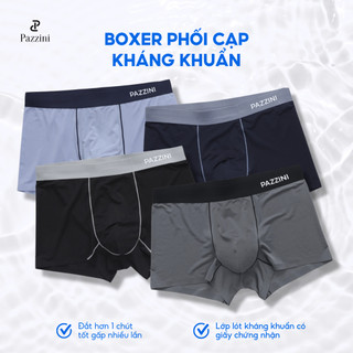  Quần lót boxer nam Pazzini phối cạp kháng khuẩn chất thun lạnh cao cấp co giãn 4 chiều thấm hút mồ hôi tốt - BX011 
