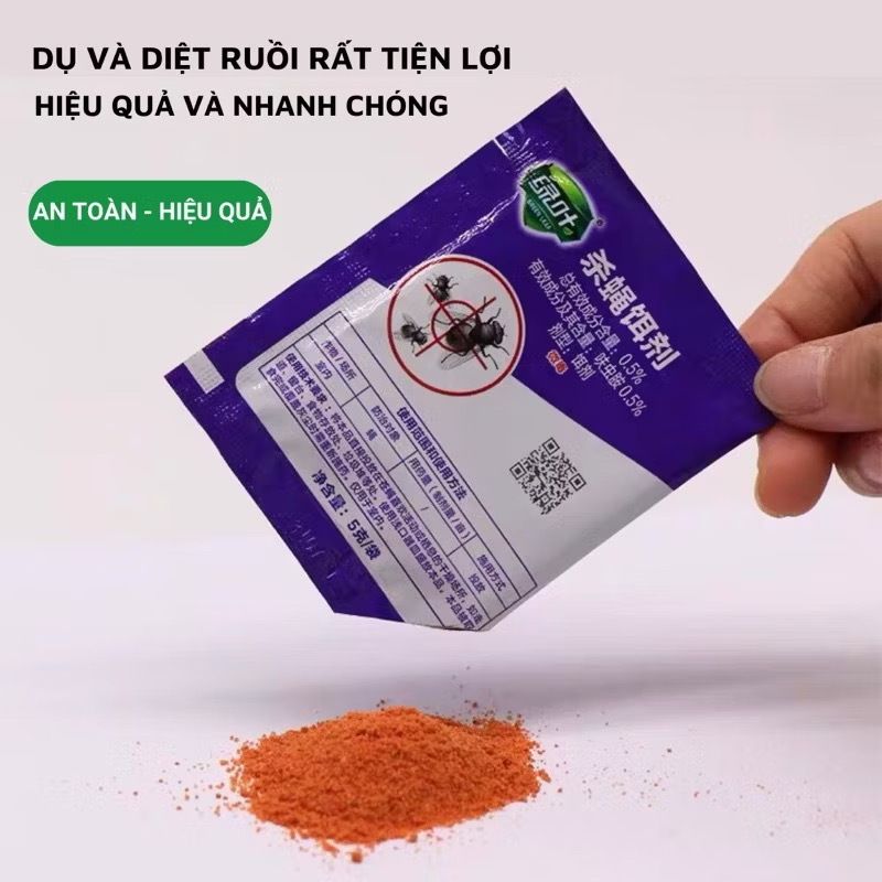 (Set 5 gói) Thuốc diệt ruồi cấp tốc,  an toàn, hiệu quả, tiết kiệm chi phí