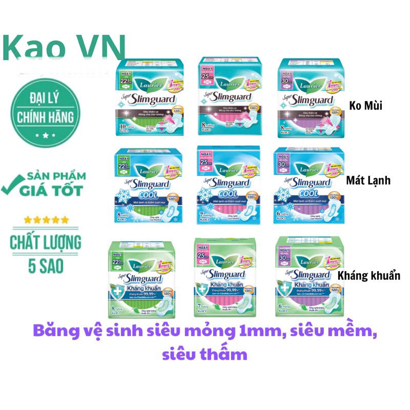 Băng vệ sinh Laurier supper slimguard siêu mỏng 1mm gói lớn