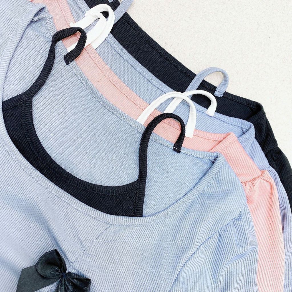 Áo thun kiểu bigsize nữ tiểu thư hai lớp vạt xẻ tay ngắn bồng gắn nơ nhún eo tôn dáng tăm QC co giãn - A278 | BigBuy360 - bigbuy360.vn