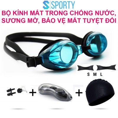 Kính bơi người lớn 1153 SPORTY, mắt trong cho nam nữ chính hãng chống tia UV hạn chế sương mờ