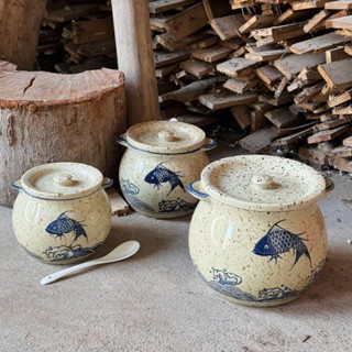 Bát Đĩa Gốm Sứ Decor, Bát Ăn Cơm, Bát Ăn Chè, Chén Dĩa Dễ Thương Âu Đựng Mỡ, Đựng Gia Vị men tiêu vẽ cá Gomsudecor21