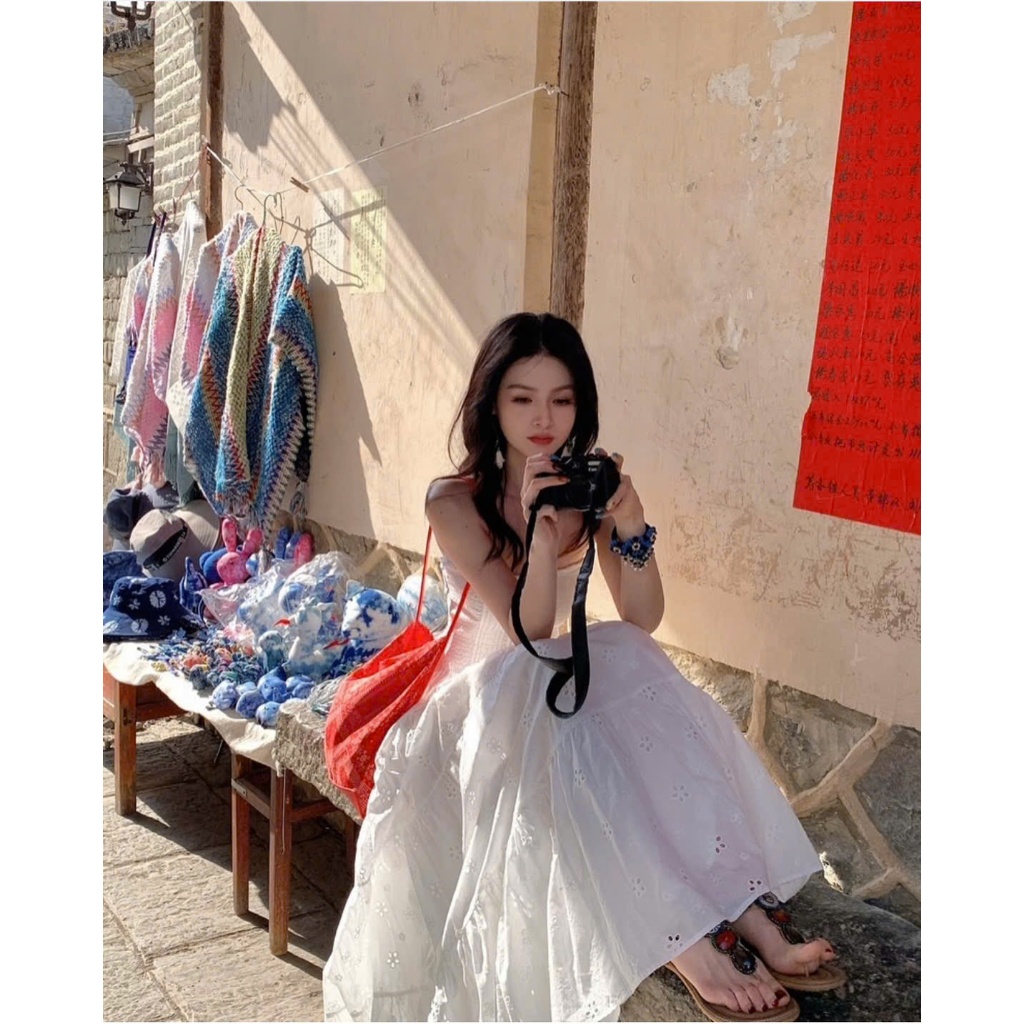 Váy maxi đi biển dáng dài cup ngực thời trang mùa hè đi biển xinh xắn - maxi cúp ngực | BigBuy360 - bigbuy360.vn