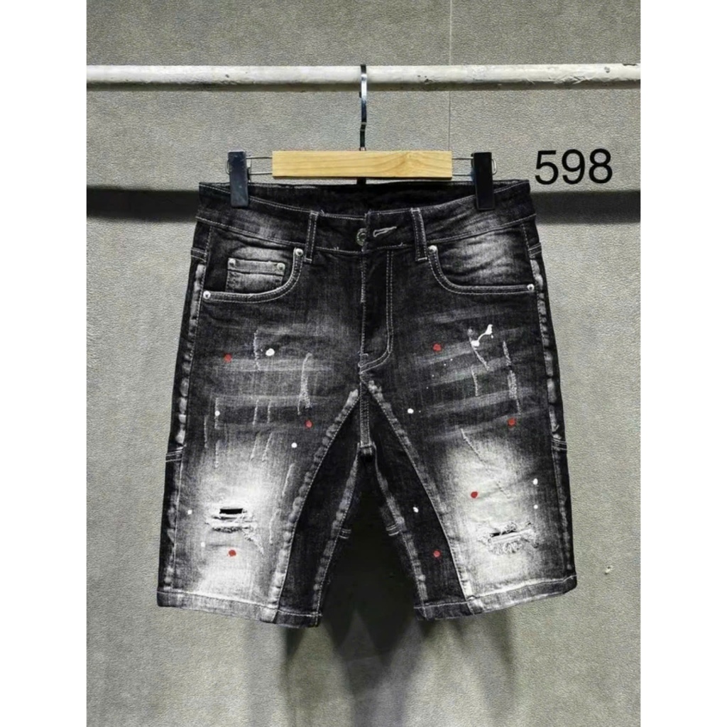 Quần short jean nam vải denim chất bò dày rách form đẹp mẫu mới trẻ trung cao cấp MENSWEAR