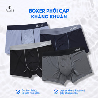 Combo 5 quần lót boxer nam Pazzini phối cạp kháng khuẩn chất thun lạnh cao cấp, co giãn 4 chiều, thấm hút tốt - BX011