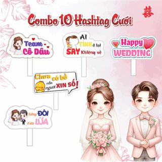 Combo 10 Hashtag Cầm Tay Đám Cưới
