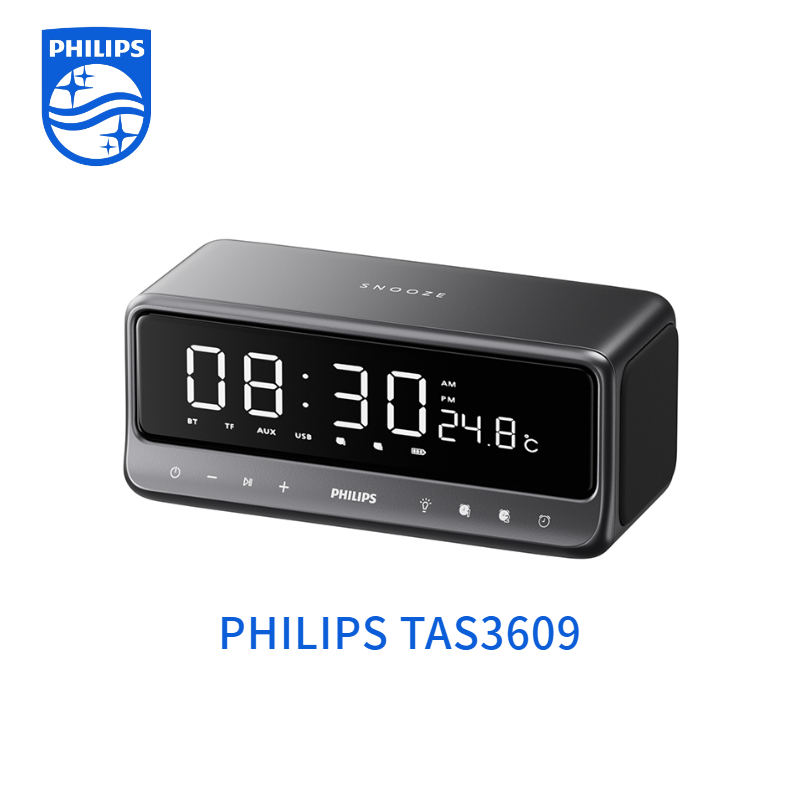 Philips TAS3609 Loa Bluetooth – 10W Stereo, Đồng Hồ Báo Thức, Cảm Ứng Thông Minh, Đèn Ngủ, Hiện Đại | BigBuy360 - bigbuy360.vn