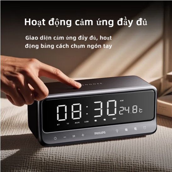 Philips TAS3609 Loa Bluetooth – 10W Stereo, Đồng Hồ Báo Thức, Cảm Ứng Thông Minh, Đèn Ngủ, Hiện Đại | BigBuy360 - bigbuy360.vn