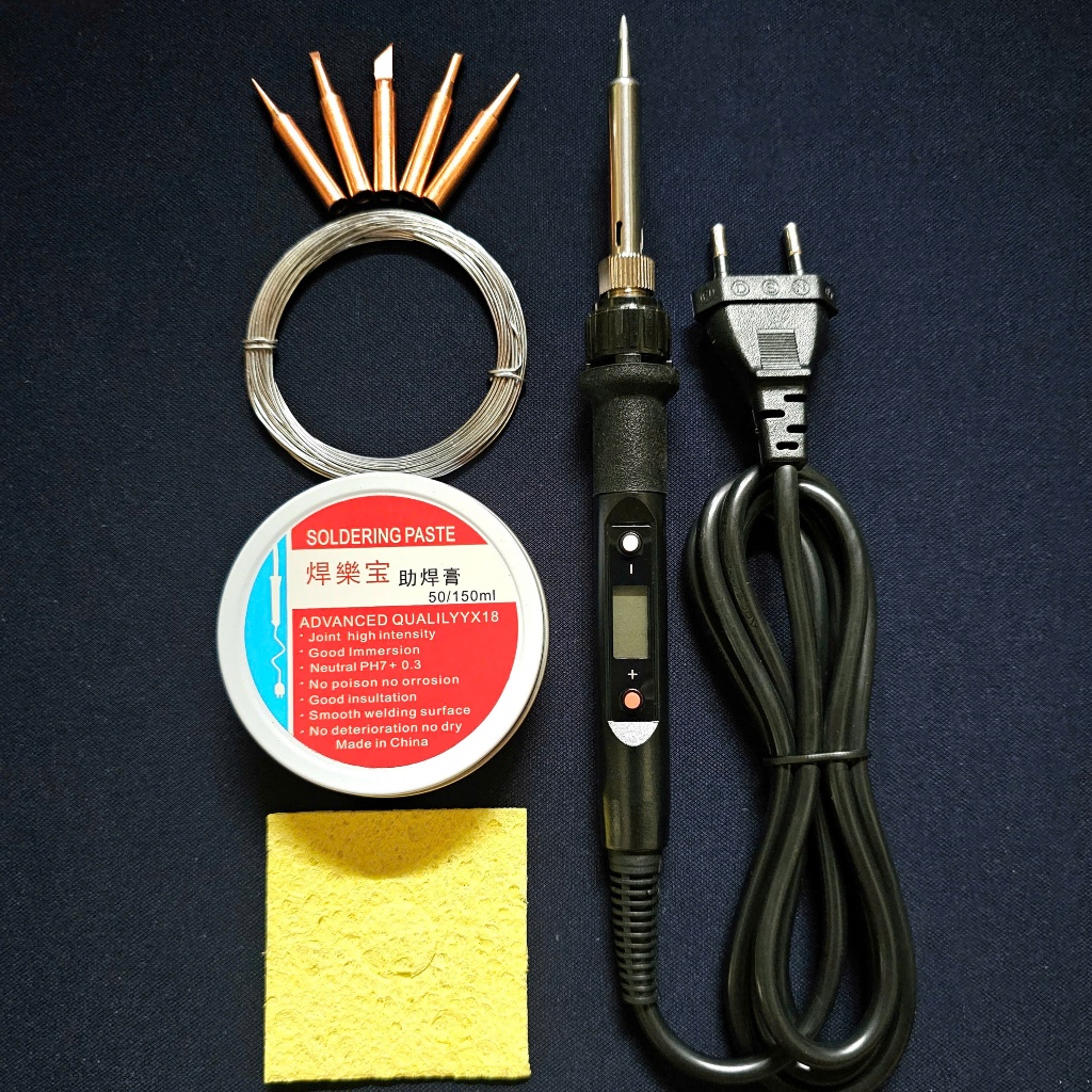  Bộ Mỏ Hàn Thiếc 80W 220V 5 Món Có LCD Hiển Thị Nhiệt Độ 