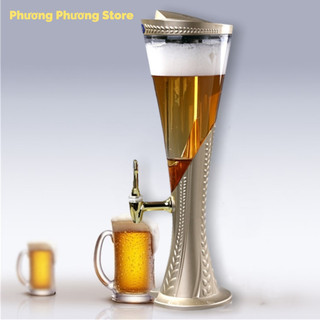 Tháp Bia 3 Lít Có Đèn Led - Vòi Rót Mượt – Đế Lúa Mạch – Có Lõi Đá Riêng – Dùng Cho Tiệc & Quán Nhậu GIADUNGTHAOTHUY