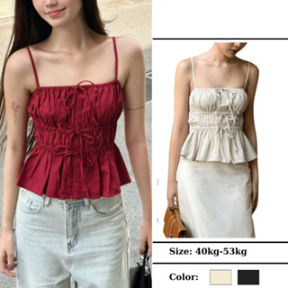  Áo linen 2 dây nhún Muse Top mùa hè siêu mát vải linen tưng cao cấp MA219 